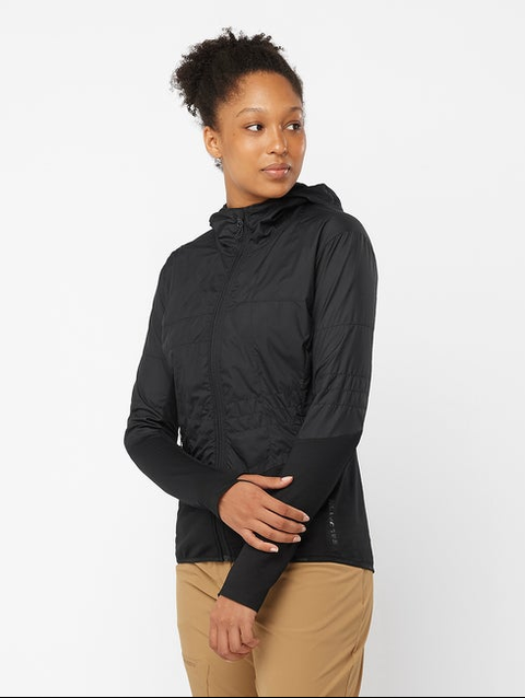 OUTLINE ALL SEASON HYBRID Women's Midlayer Jacket Hoodie DEEP BLACK