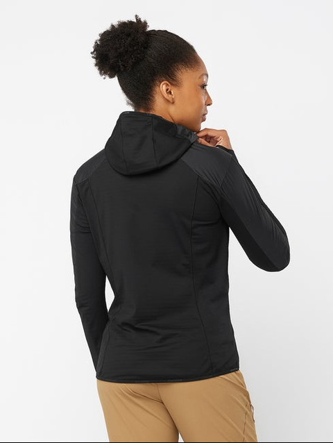 OUTLINE ALL SEASON HYBRID Women's Midlayer Jacket Hoodie DEEP BLACK