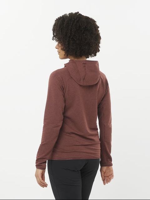 ESSENTIAL LIGHTWARM Women's Midlayer Jacket Hoodie RUM RAISIN