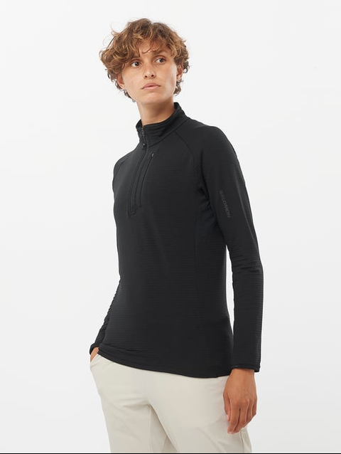 ESSENTIAL LIGHTWARM Women’s Half Zip Midlayer DEEP BLACK