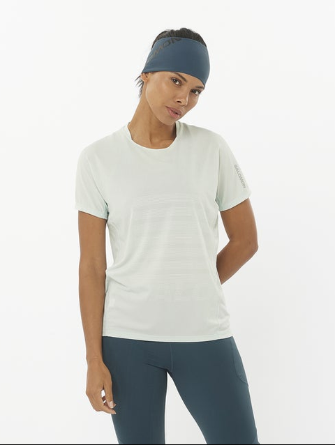 SENSE AERO GRAPHIC Women's Short Sleeve T-Shirt MISTY BLUE / WHITE