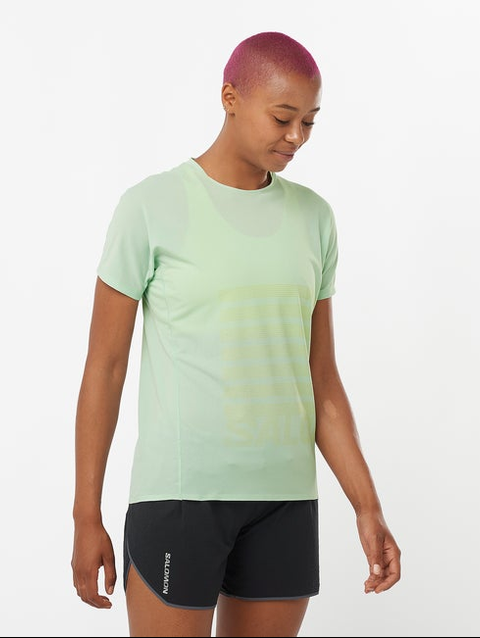 SENSE AERO GRAPHIC Women's Short Sleeve T-Shirt AQUA FOAM / Sulphur Spring