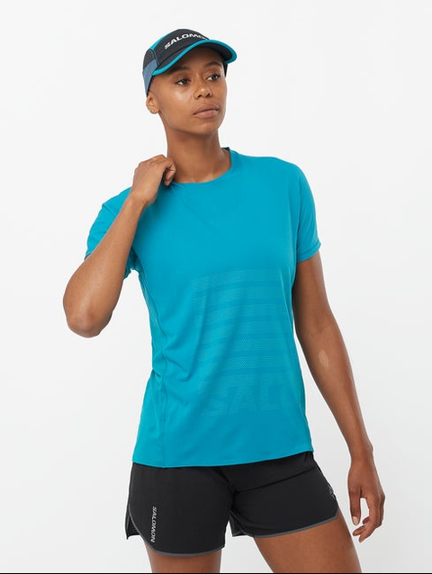 SENSE AERO GRAPHIC Women's Short Sleeve T-Shirt Tahitian Tide / Peacock blue