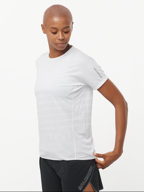 SENSE AERO GRAPHIC Women's Short Sleeve T-Shirt WHITE / Gray Violet