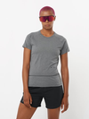 CROSS RUN GRAPHIC Women's Short Sleeve T-Shirt DEEP BLACK / Heather