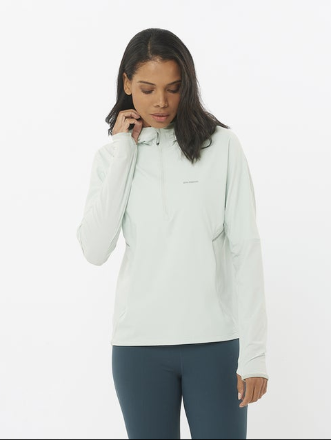 SENSE AERO HYBRID Women’s Half Zip Midlayer MISTY BLUE