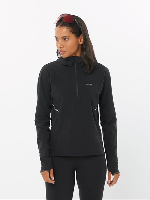 SENSE AERO HYBRID Women’s Half Zip Midlayer DEEP BLACK