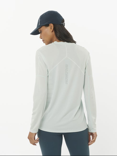 SENSE AERO GRAPHIC Women's Long Sleeve T-Shirt MISTY BLUE / WHITE