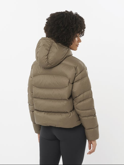 OUTLINE NOVELTY DOWN Women's Hooded Down Jacket SHITAKE