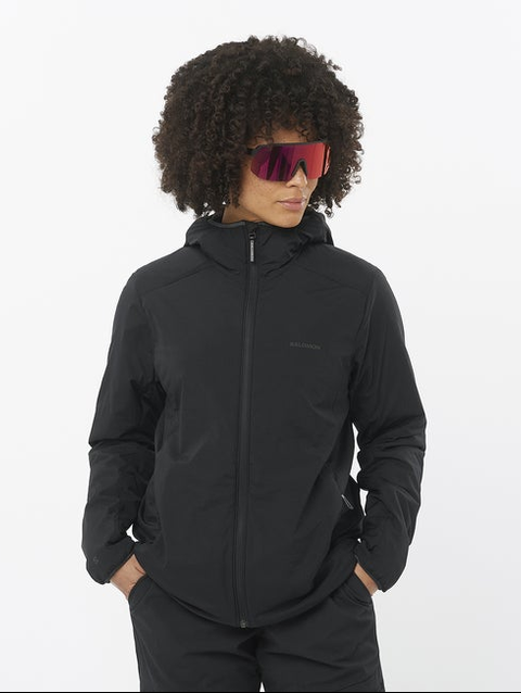 MOUNTAIN FLEX Women's Insulated Jacket Hoodie DEEP BLACK