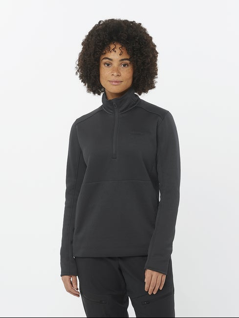 OUTLINE WARM Women’s Half Zip Midlayer DEEP BLACK