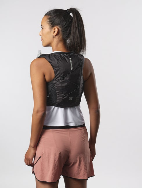 ACTIVE SKIN 4 Women's Running Vest with flasks included BLACK / METAL