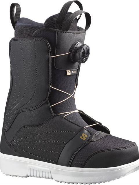 PEARL BOA® Women's Snowboard Boots Black / White / Gold