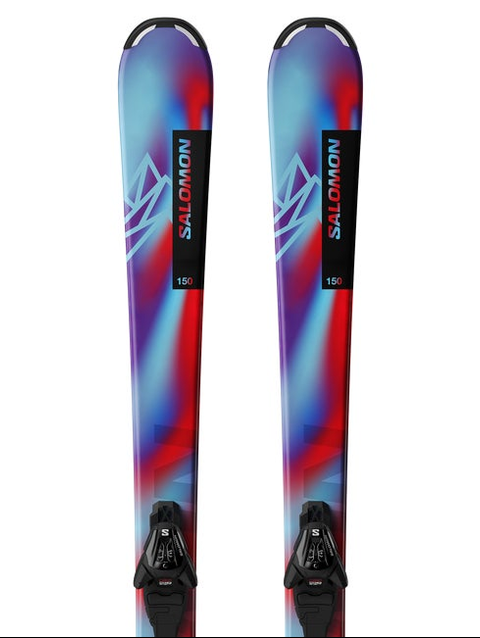 QST M (and L6) Junior - Kids' All-Mountain Ski Package Pastel Neon Blue 3 / Poppy Red / Black