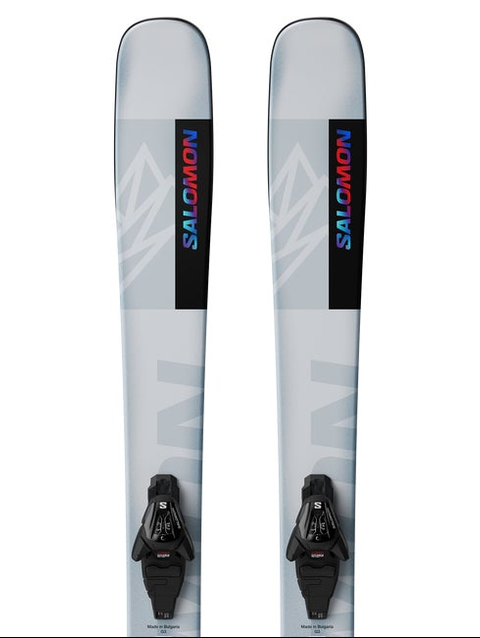 QST BLANK TEAM (and L6) Junior - Kids' Freeride Ski Package Illusion Blue / Pastel Neon Blue 3 / Poppy Red