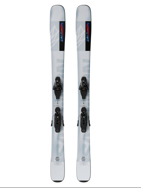 QST BLANK TEAM (and L6) Junior - Kids' Freeride Ski Package Illusion Blue / Pastel Neon Blue 3 / Poppy Red