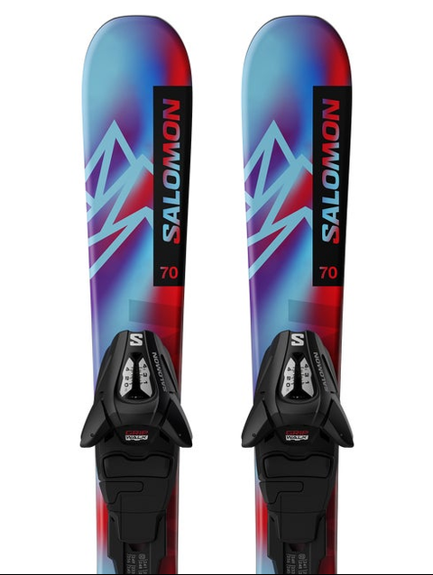 QST XS (and C5) Junior - Kids' All-Mountain Ski Package Pastel Neon Blue 3 / Poppy Red / Black