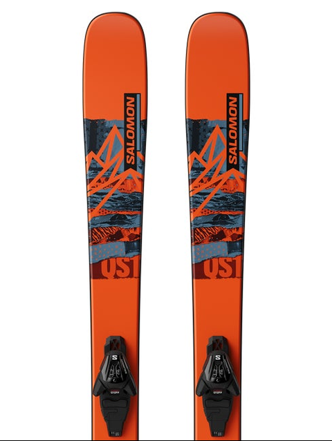 QST SPARK M (and L6) Junior - Kids' Freestyle Ski Package Flame / Copen Blue / Black