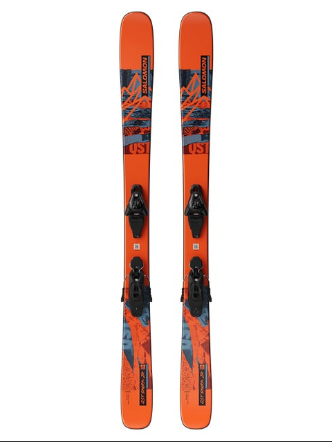 QST SPARK M (and L6) Junior - Kids' Freestyle Ski Package Flame / Copen Blue / Black