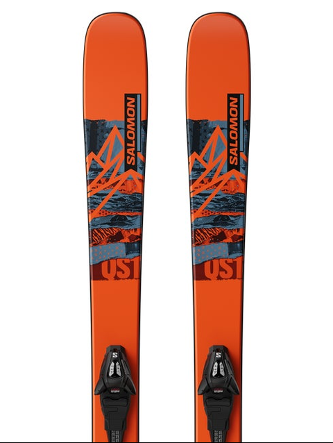 QST SPARK S (and C5) Junior - Kids' Freestyle Ski Package Flame / Copen Blue / Black