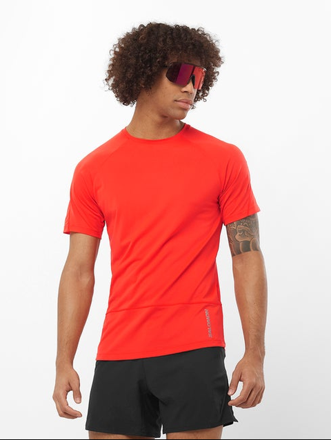 CROSS RUN Men's Short Sleeve T-Shirt CHERRY TOMATO