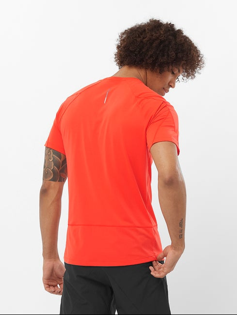 CROSS RUN Men's Short Sleeve T-Shirt CHERRY TOMATO