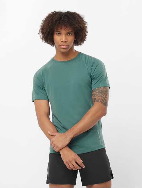 CROSS RUN Men's Short Sleeve T-Shirt North Atlantic