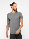 CROSS RUN Men's Short Sleeve T-Shirt DEEP BLACK / Heather