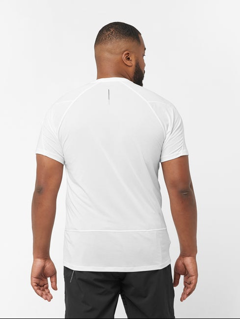 CROSS RUN Men's Short Sleeve T-Shirt WHITE