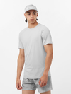 CROSS RUN Men's Short Sleeve T-Shirt Gray Violet